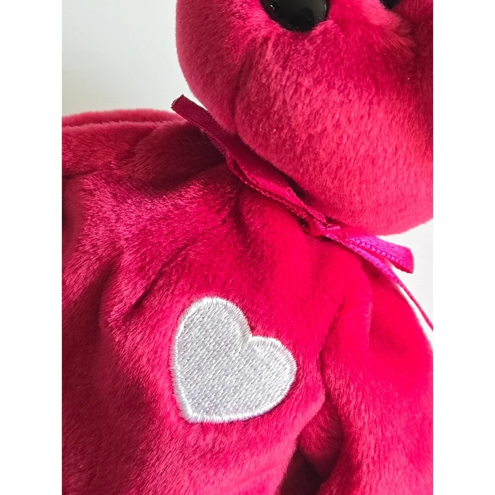 TY Beanie Babies Valentina Bear‎ 1999 White Heart Plush Valentine 1998 Hang Tag